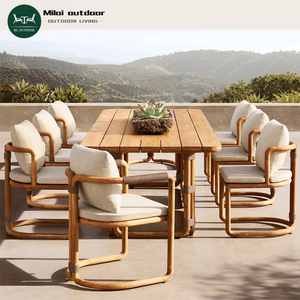 Nhà Máy Bán Hàng Trực Tiếp Ngoài Trời Sân Vườn Bàn Ăn Và Ghế Biệt Thự Sân Hiên Rắn Gỗ Tếch Bàn Và Ghế Bộ - Product Image 1