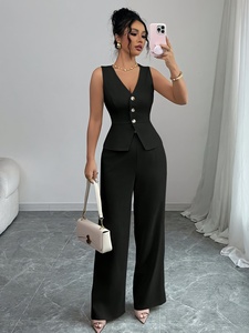 Set Elegante da <span class=keywords><strong>Donna</strong></span> con Camicia Senza Maniche a Collo a V, Cardigan, Gilet e Pantaloni per Ufficio e Casual, <span class=keywords><strong>Abbigliamento</strong></span> Stagionale - Product Image 2
