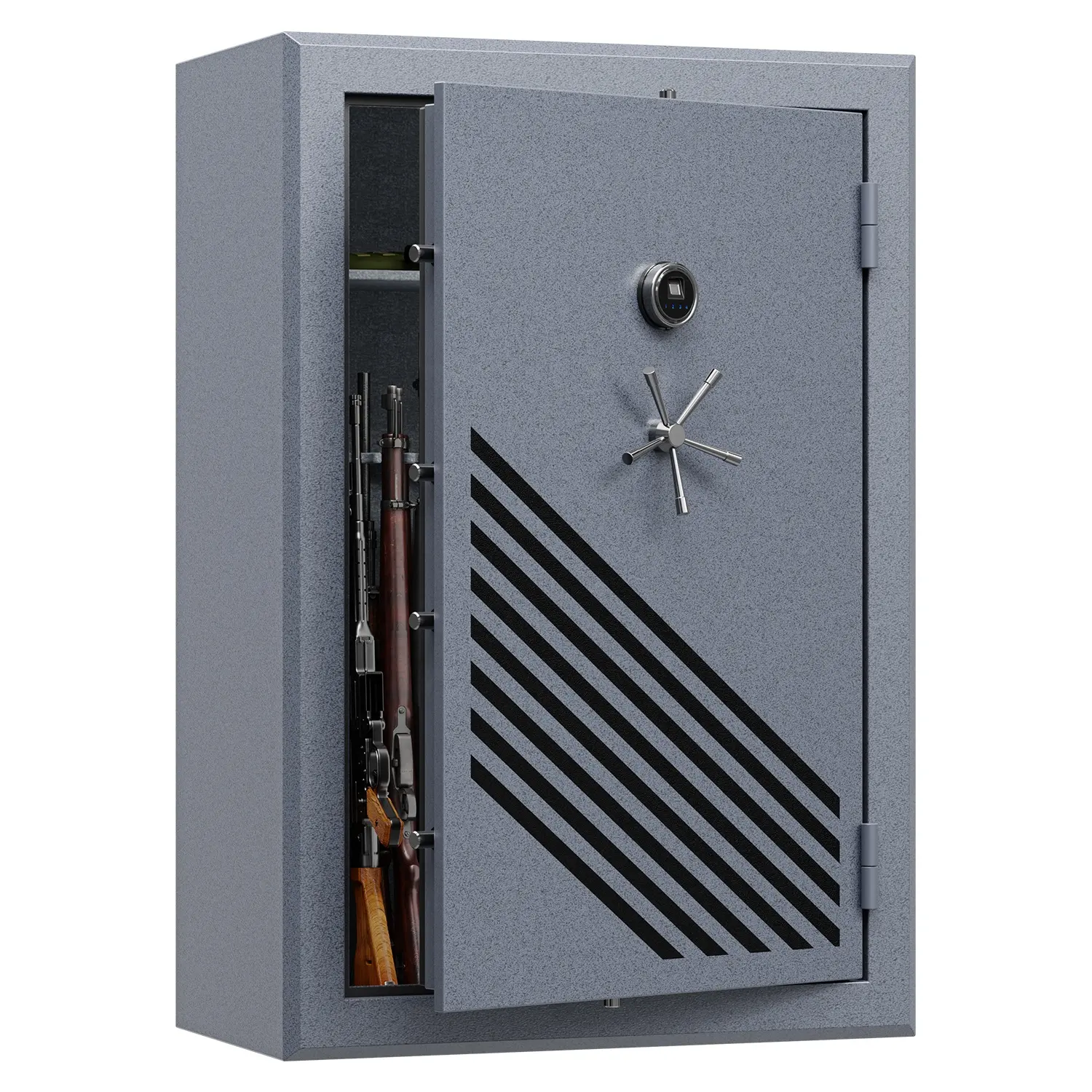 Cassetta di sicurezza per 45 pistole con Touch Screen, cassetta di sicurezza, lunga cassaforte ignifuga per impronte digitali, Grey