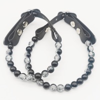 Collier de perles pour animaux de compagnie à la mode Collier de perles de chat en verre transparent réglable