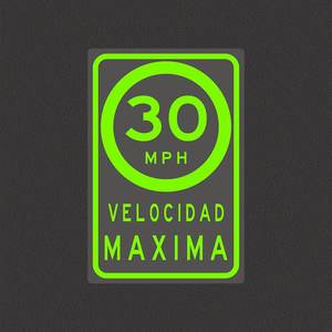 علامة حد السرعة <span class=keywords><strong>30</strong></span> ميلا في الساعة-الإنجليزية-الإسبانية ثنائية اللغة ، لسلامة الطرق وتنظيمها - Product Image 3