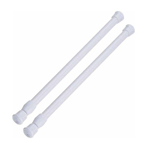 Tringle à rideau réglable blanche, petite, courte, <span class=keywords><strong>extensible</strong></span>, à <span class=keywords><strong>ressort</strong></span>, pour fenêtre, chambre, placard, cuisine - Product Image 2