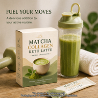 Latte au Collagène et au Matcha Keto |   Collagène en peptides + Matcha + Lait de coco + Fibres |   Boisson beauté faible en glucides pour une satiété après-midi