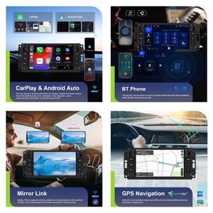 Автомагнитола Podofo 7 дюймов, 4+64 ГБ, с беспроводным CarPlay, Wi-Fi, GPS, RDS, эквалайзером для <span class=keywords><strong>Jeep</strong></span>/Chevrolet/<span class=keywords><strong>Chrysler</strong></span>/Dodge - Product Image 3