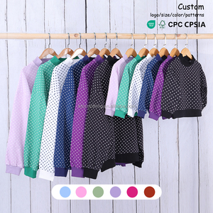 Sweat-shirt à col montant et manches longues pour garçons et filles, pull à pois pour l'automne et l'hiver, tenue décontractée - Product Image 1