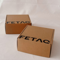 Boîte d'expédition en papier kraft brun personnalisée, laminée mate, avec logo noir imprimé, pour le transport de produits