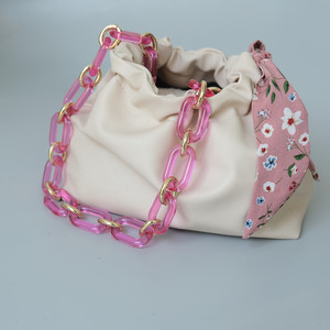 Tracolla a catena in acrilico rosa trasparente per borse in plastica ornamento accessorio di ricambio borsa tracolla - Product Image 5