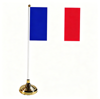 Drapeau de table portable en polyester imprimé en typographie miniature pour bureau, avec support magnétique