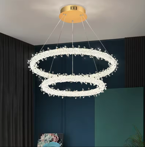 Zeal Lighting Luz moderna Sala de estar de lujo Colgante de cristal Lámpara de araña de cristal blanco - Product Image 5