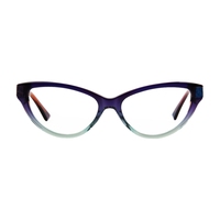 JNLOO RS2408 Monture optique à monture complète œil de chat à motif géométrique dégradé coloré, tendance, confortable, unisexe, convient à toutes les formes de visage