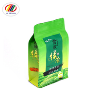 Sachets zip-lock refermables souples et écologiques personnalisés Sac alimentaire en plastique à fermeture éclair imprimé hélio pour emballage de thé vert