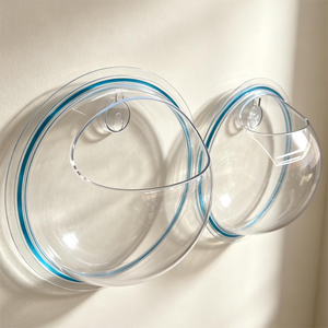 Vase suspendu hydroponique transparent de qualité supérieure, sans perçage, auto-adhésif, pour plantes murales, idéal pour les bureaux modernes - Product Image 5