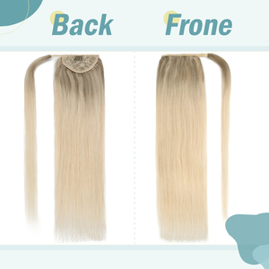 K.S WIGS Extensions de queue de cheval à enrouler, double épaisseur, lisses, en cheveux humains vierges, à clipser, pour femmes, vente en gros - Product Image 5