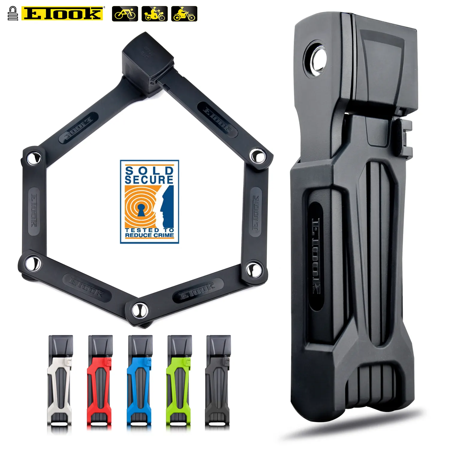 ETOOK Exquisite Portable Stainless Steel Motorcycle Foldable Bicycle Lock Security Lock