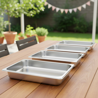 Ensemble de casseroles GN en acier inoxydable de qualité alimentaire, contenants gastronomiques multi-tailles, pour la restauration, les restaurants, les buffets