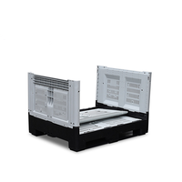 Boîte en plastique pliable à 4 voies à simple face pour palette européenne robuste pour le stockage des fruits et légumes