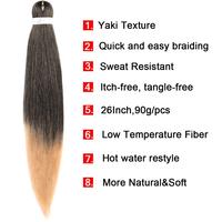 Échantillon Gratuit Extensions Cheveux Non Inflammables pour Cheveux Africains Tresses Ombrées Yaki Faciles à Tresser Cheveux Synthétiques Pré-Étires pour Tressage