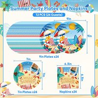 Assiettes et serviettes de plage, vaisselle pour fête d'été, assiettes en papier jetables sur le thème hawaïen pour décorations de fête d'anniversaire