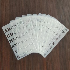 ลายฉลุตัวอักษร 12 แพ็ค, ลายฉลุตัวอักษร <span class=keywords><strong>4</strong></span> x 7 นิ้ว, ลายฉลุจิตรกรรมตัวอักษรสําหรับสมุดบันทึกวารสาร, ไดอารี่, สมุดภาพ