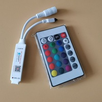 Pengontrol LED Strip Nirkabel Pintar BT Tuya Mini 5-24V APP Remote Kontrol IR 24 Tombol 3-Kanal 6A 144W Beban Maks PWM RGB 20m Garansi 2 Tahun
