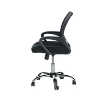 Chaise pivotante noire moderne de luxe confortable, chaise de bureau ergonomique réglable en maille avec roulettes