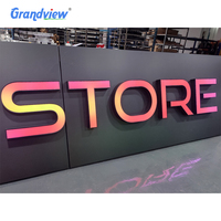 Lettres en relief LED à éclairage frontal RVB personnalisées, étanches et illuminées en 3D pour usage commercial