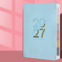 Agenda Quotidien Personnalisé 2027 – Esthétique Élevée, Couverture Souple en PU A5, Cahier Bilingue Anglais-Espagnol avec Couverture en Cuir et Reliure Cousue