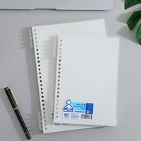 Carnet A5 à feuilles mobiles avec couverture transparente en PP, rechargeable, 70 feuilles lignées et quadrillées, papeterie de bureau pour étudiants, vente en gros