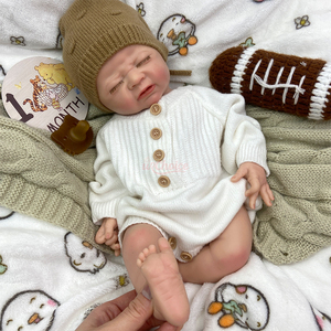 Muñeco <span class=keywords><strong>Reborn</strong></span> de Silicona de Cuerpo Completo Platino de 45cm, Niño Abrazable con Chupete, Pintado a Mano, Realista, Flexible, Lavable, Regalo de Muñeco Bebé - Product Image 3