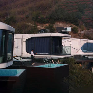 ห้องโดยสาร B & B เคลื่อนที่ได้ทั้งบ้านอัจฉริยะมีการออกแบบใหม่ออนไลน์สีแดงดูดีมีห้องโดยสารในอนาคตการติดตั้ง B & B สะดวก - Product Image 3