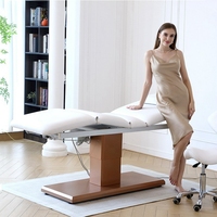 Table de Soin Ajustable Haut de Gamme pour Salon de Beauté et SPA, Lit de Beauté Électrique avec Mécanisme de Levage pour Extensions de Cils