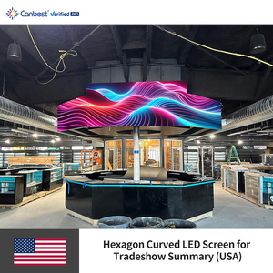 Canbest P2.5 2,5 Mm 11520X1600Mm 37.79X5.25Ft Pantalla de visualización de pared de video <span class=keywords><strong>LED</strong></span> curvada flexible hexagonal para interiores para feria comercial en EE. UU. - Product Image 4