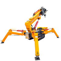 Mini-grue araignée mobile tout-terrain sur chenilles pour travaux en sous-sol et dans les ascenseurs