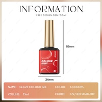 JTING Hema Free Vegan – Collection de vernis gel effet gelée 6 couleurs, haute pigmentation, couleurs néon transparentes, pour ongles