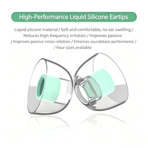 Puntas de Silicona Líquida Transparentes de Dos Colores para Auriculares, Fundas de Silicona para Auriculares, Puntas de Silicona Suaves con Reducción de Ruido para Sistema Hifi - Product Image 1