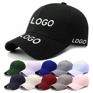 Gorra de béisbol de 100% algodón personalizable para mujer, gorra deportiva ajustable para hombre con logotipo liso bordado, Material negro - Product Image 1