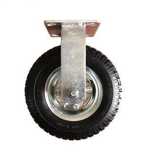 Heavy Duty Industrial Steel Plate Swivel And Fixed Roller Casters 8 zoll Rubber Pneumatic Rigid Wheels - Product Image 1