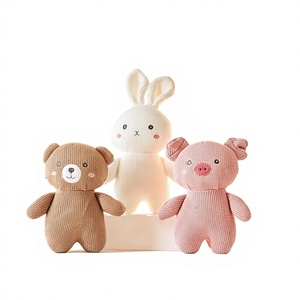ตุ๊กตา<span class=keywords><strong>หมี</strong></span>ถักไหมพรมฝ้ายแท้แบบใหม่ ของเล่นนุ่มนิ่มสำหรับเด็กอายุ 0-24 เดือน - Product Image 1