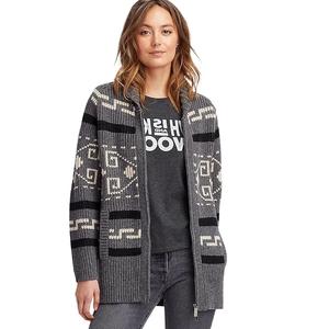 Cardigan tricoté à manches longues pour femme, coupe ajustée, pull à col rond, fermeture à glissière ouverte sur le devant, décontracté, coréen, personnalisable - Product Image 2