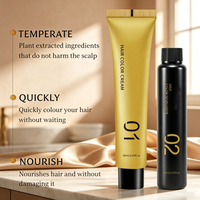 Crema de Tinte para el Cabello a Base de Plantas, Coloración Instantánea, Segura, Sin Amoníaco, Colores Personalizables, Sin Daño al Cabello, Crema de Coloración Resistente a la Decoloración