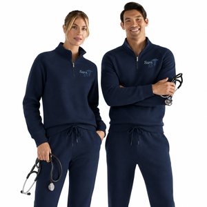 Sweat-shirt d'hiver personnalisé pour infirmière, broderie logo sur mesure, motif battement <span class=keywords><strong>de</strong></span> cœur et caducée, pull écologique pour le secteur médical - Product Image 5