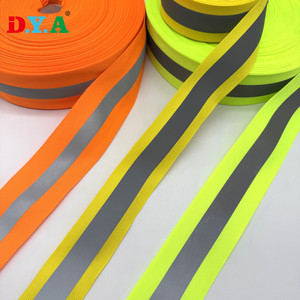 Khả năng hiển thị cao đa kích cỡ huỳnh quang màu 1cm 2cm 3cm 5cm truyền nhiệt phản quang Polyester <span class=keywords><strong>Webbing</strong></span> cho an toàn mặc - Product Image 3