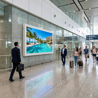 Panneau publicitaire LED défilant en aluminium pour extérieur, éclairé, sur pied, pour aéroports