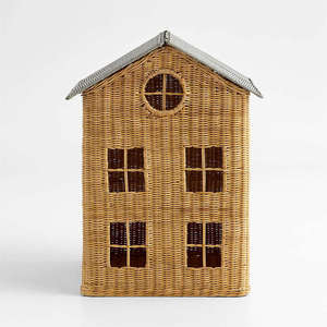 Panier en rotin fait main pour enfants, organisateur de rangement tressé pour maison de poupée, décoration de chambre d'enfant fantaisie par VGreen Art - Product Image 3