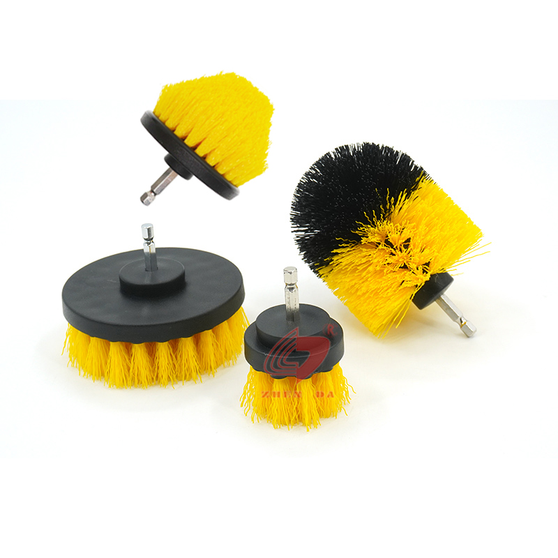 Car Cleaning Detailed Drill Scrubber Brushes With 2.5" Tapered Brush