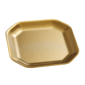 Stainless Steel <b>Square</b> Snack Plate Embossed Design Hotel Food Use Microwave Safe - Product Image 2