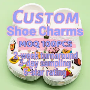 Ciondoli scarpe personalizzati charm scarpe Custom designer PVC LOGO cartoon Anime custom pack scarpe charms pack per zoccoli