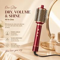 Brosse Soufflante Chauffante Torlin à Ions Négatifs et Nano-Ioniques, Peigne Rond Lissant, Moteur 100 000 tr/min, Outil de Salon de Beauté