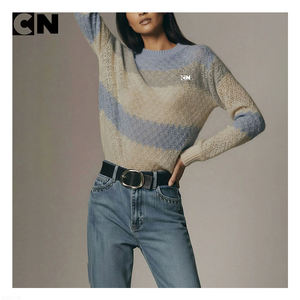 เสื้อสเวตเตอร์ถักแบบสวมหัวผ้าโพลีเอสเตอร์สำหรับผู้หญิงเสื้อสเวตเตอร์ถักแบบลำลองโลโก้ตามสั่งสำหรับฤดูหนาว - Product Image 2