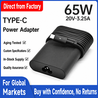 Charger Laptop 65W Kompatibel dengan Adaptor Daya DELL 20V 3.25A (Konektor USB Type-C)